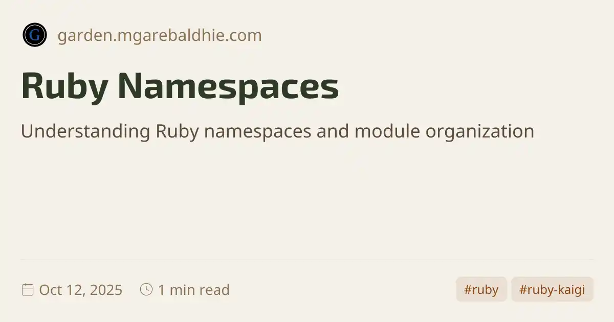 Ruby Namespaces